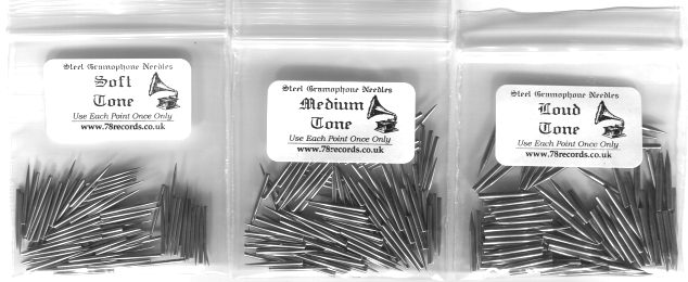 NEW BRITISH-MADE GRAMOPHONE NEEDLES IN LOUD TONE PACKETS OF 100 GOOD QUALITY 
